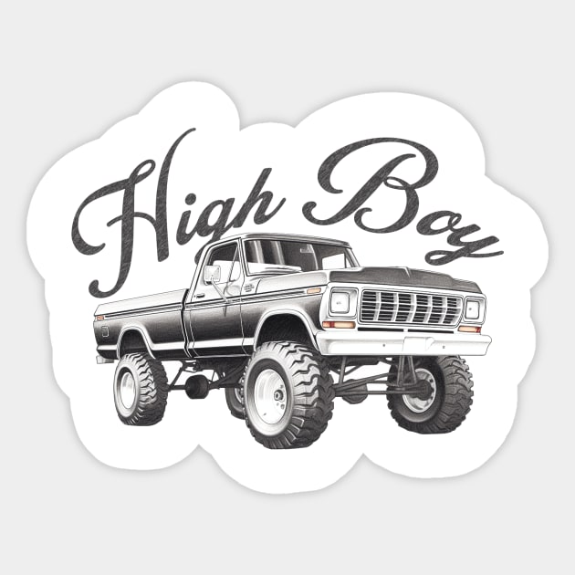 Ford Truck Vintage Highboy Design Sketch Sticker by Kid Relic